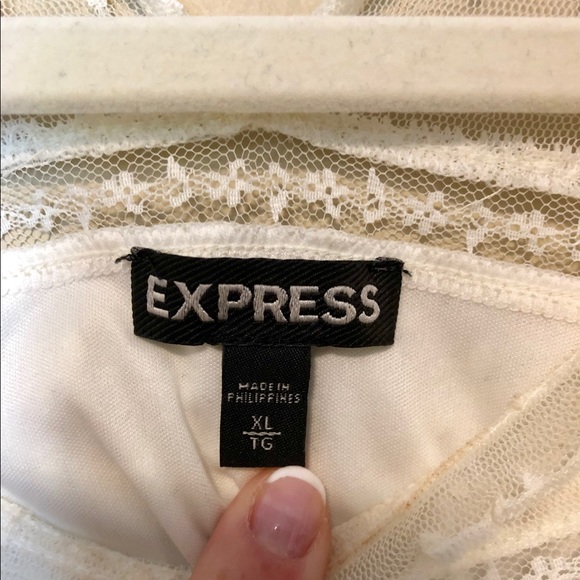 Express Lace Mock Neck Top - Picture 6 of 6